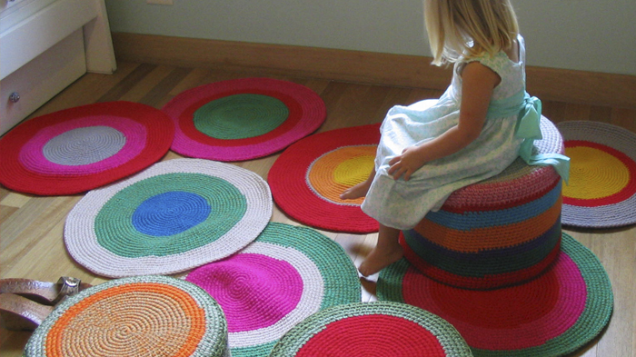 alfombra redonda crochet nursery 1 - Alfombras redondas. Sensación placentera