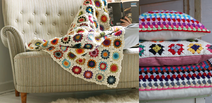 crochet blanket PUERTA AL SUR. - Trucos para decorar con almohadones tejidos crochet...